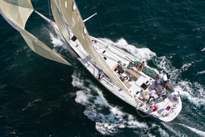Sailing yacht Zaraffa at the start of the Transatlantic Race 2011. Photo by Amory Ross