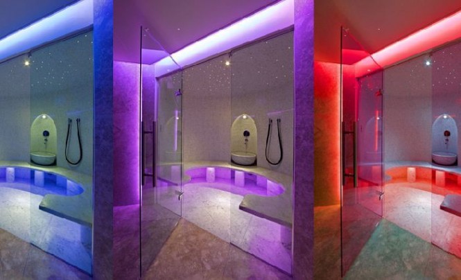 The spa on the refitted 50m motor yacht MYSTERE SHADOW.