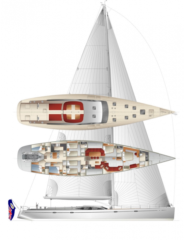 Nedship 101 Cruiser Sailing Yacht Layout