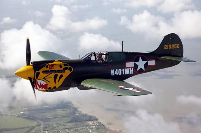 P-40K Aleutian Tiger will be one of the six WWII vintage aircrafts flying in the Newport Bucket Airshow - Photo credit Texas Flying Legend Museum