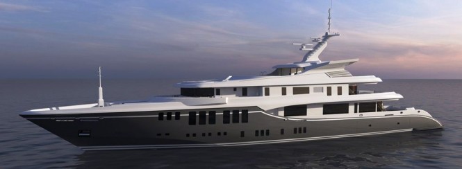 73m Nobiskrug  Motoryacht with exterior by Focus Yacht Design and Interior by H2 Yacht Design