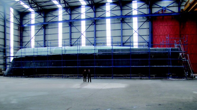 Curvelle is pleased to announce completion of the hull of the Catamaran Quaranta