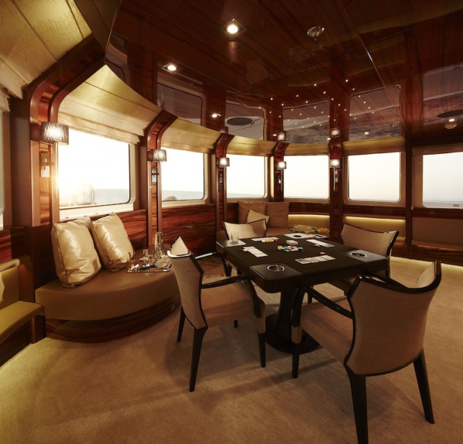 Motor yacht E&E glass bridge on the upper deck