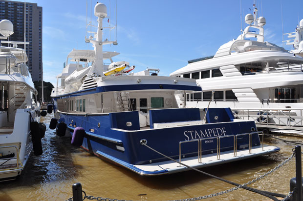 Motor yacht Stampede at Dennis Conner's North Cove