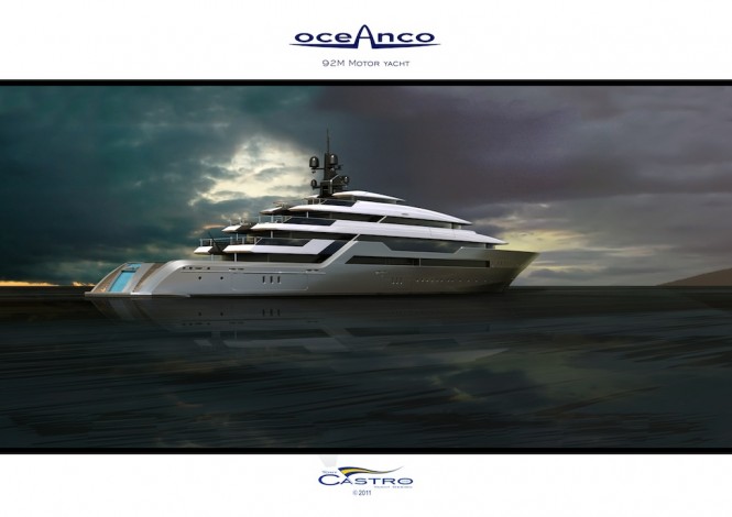 Scene view of the 92M Oceanco PA153 Yacht designed by Tony Castro
