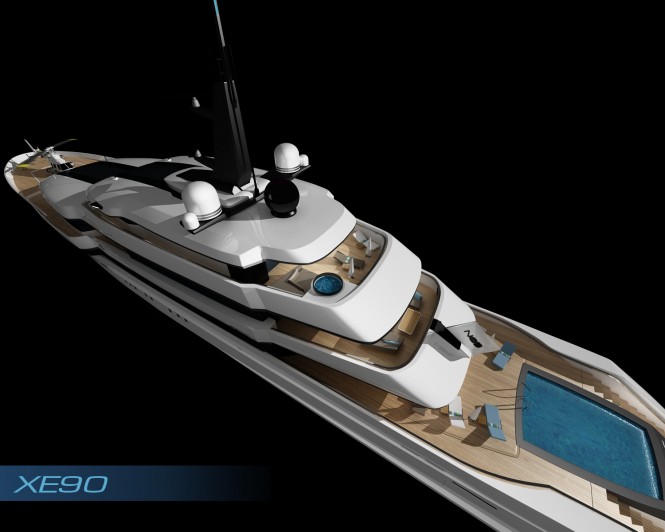 The 90m XE-90 motor yacht design by Nod Design