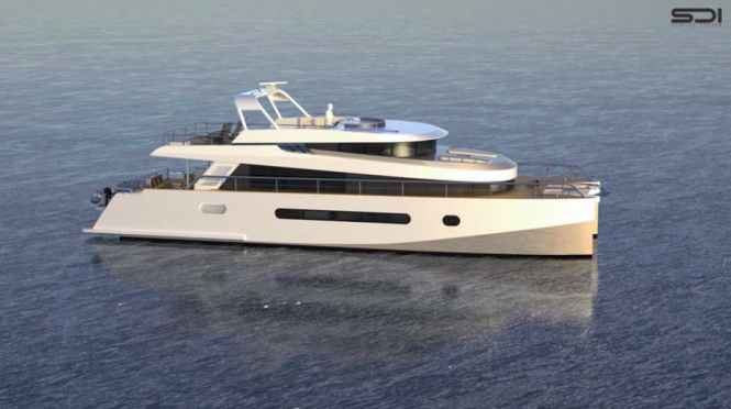 Alu Marine 65 ft trawler catamaran by Sterling Design International