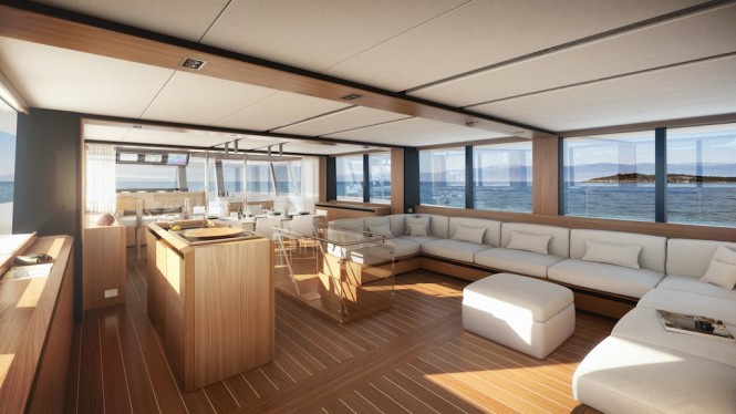 Motor Yacht Wally//Ace saloon - Rendering by dbox branding & creative