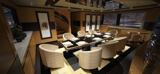 Odyssey Yacht Design superyacht Veloce dining area