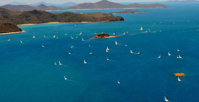 View of the fleet at Audi Hamilton Island Race Week - Day 2 - Sunday 21 August 2011. Photo by Hamilton Island Photography.