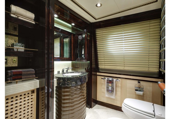Donald Starkey designed Master En-suite of the Broward motor yacht Columbus 146