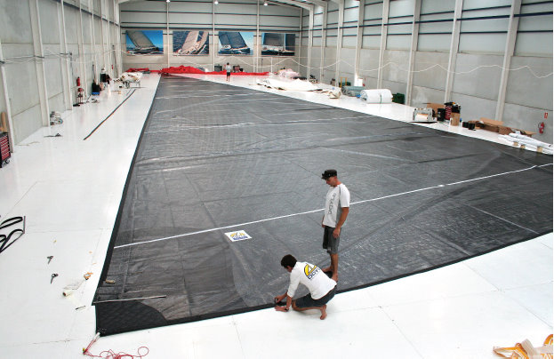 Doyle Palma working on the Salperton IV superyacht´s sails