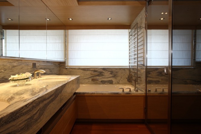 Owner Bathroom – Yacht Exuma – photo credit to Giuliano Sargentini and Michele Lombardo-M1 Media by courtesy of Perini Navi