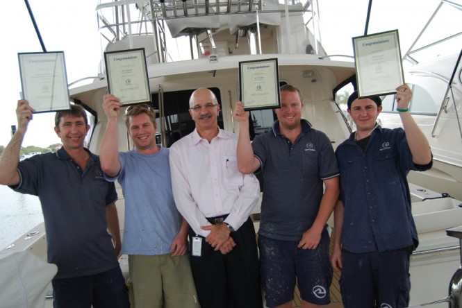 Riviera's OHSE award recipient Jason Gillians and Star Performers Bryce Goding Robert Miller and Rhys Phillips are recognised for their effort