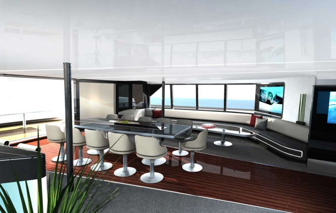 40m Porsche Design Catamaran Yacht - Main Salon