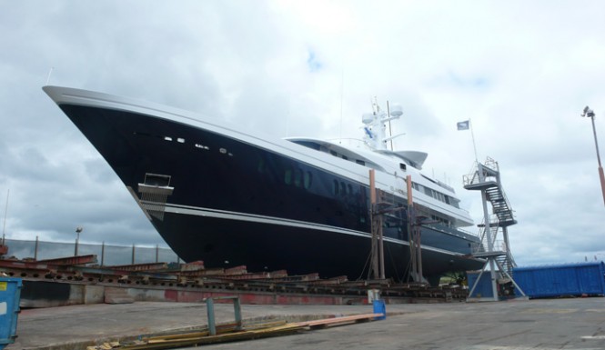 60m Elandess superyacht undergoing a refresh at IMG´s yard