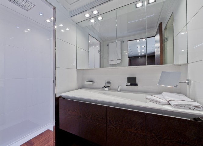 AB 116 motor yacht Blue Force One - Master Head - Image Credit to AB Yachts