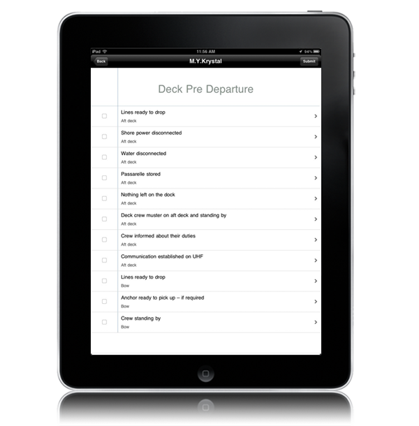 Krystal Yachts´ iPad