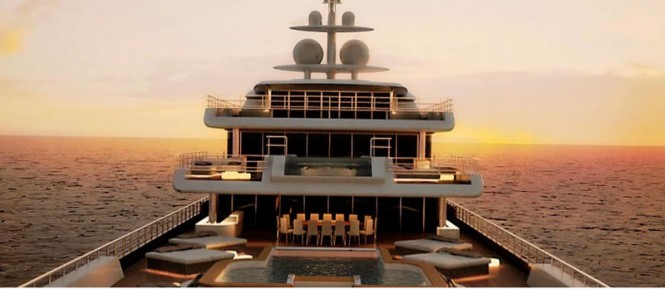 Luxurious exterior of the Kaiser-75 Superyacht