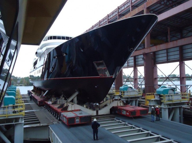 2011 Motor yacht New Horizon by Trinity Yachts just before her launch