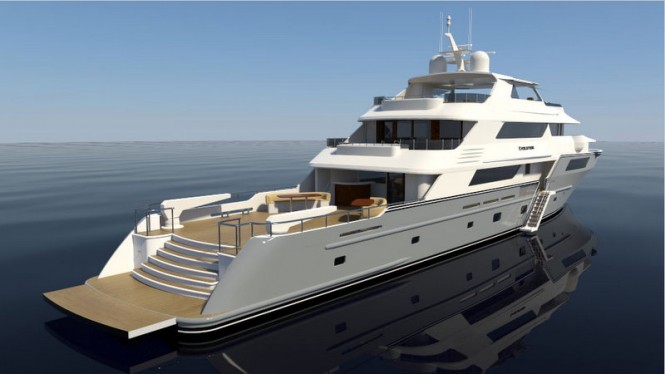 Super yacht Evolution - rear view