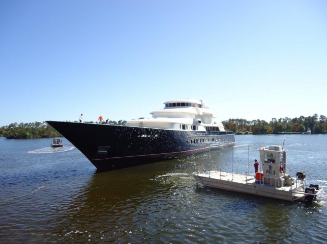 Superyacht New Horion by Trinity Yachts just launched and on the Water