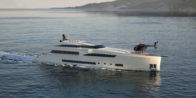 Wider 150 superyacht - Side View