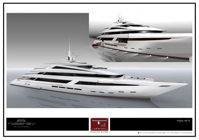 75m superyacht concept by Team 4 Design Enrico Gobbi for Rossinavi