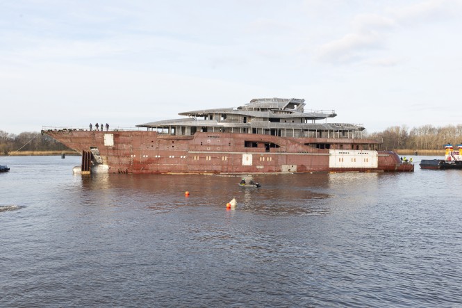 Launching of the mega yacht NIKI by Lurssen - Niki Yacht is designed by Espen Oeino and will feature interior by Aileen Rodriguez