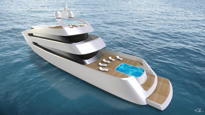Luxury motor yacht PRIONA - side view