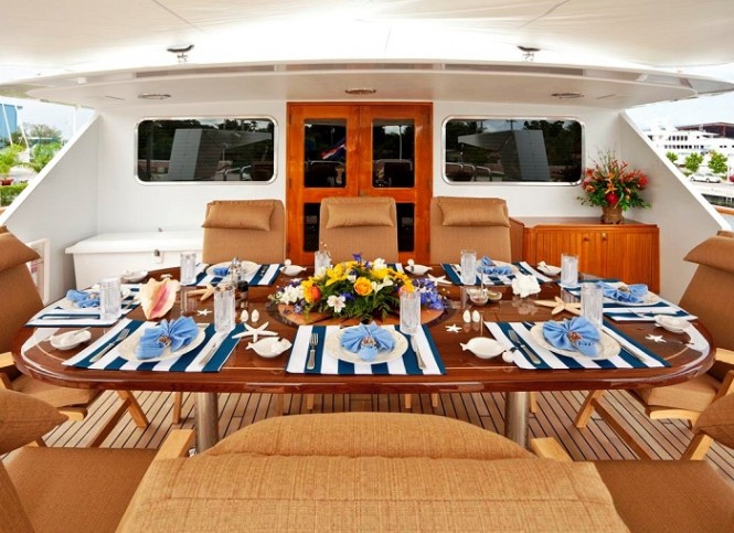 On board luxury charter yacht Golden Compass