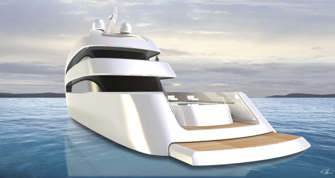 Super Yacht PRIONA - rear view