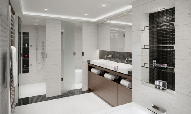 Superyacht Princess 40M - Owner suite bathroom