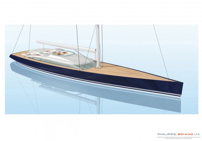 170´ Flybridge Sloop sailing yacht designed by Philippe Briand