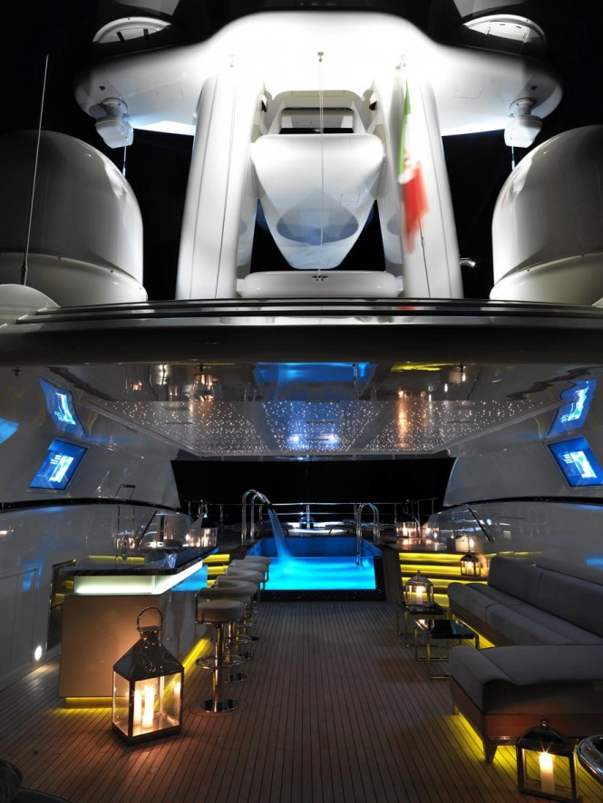 Superyacht Numptia by night