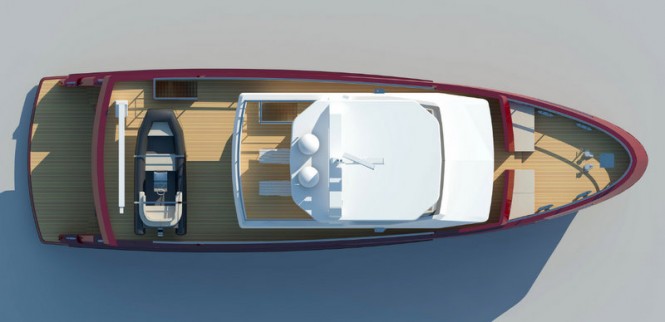 The luxury yacht Bering 24 - view from above