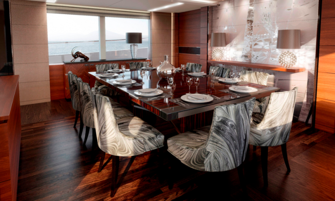 The luxury yacht Imperial Princess Dining area