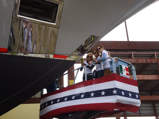 Trinity Yacht TSUMAT (T057) at her Christening - Photo Credit Trinity Yachts