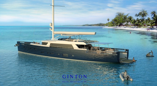 40m sailing yacht Extreme at anchor