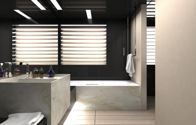 Super yacht Mangusta 148 Oceano Master Cabin Bathroom