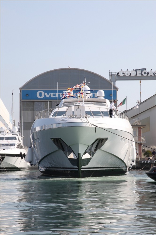 Mangusta 165 superyacht - hull 7 - at her launch in Viareggio