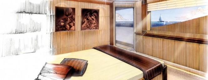 Megayacht Amels 199 VIP suite with private deck access