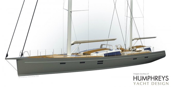 New Rhoades Young/Rob Humphreys 100´ Sailing Yacht Concept Image Courtesy of Humphreys Yacht Design