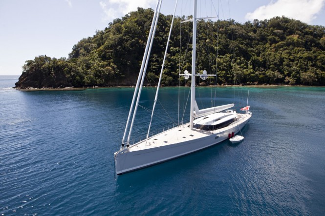 Sailing yacht Zefira At Anchor