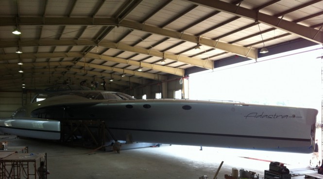 ADASTRA trimaran ready for sea trials at McConaghy Boats