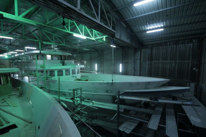 Bilgin Classic 160 yacht under construction at Bilgin Yachts in Turkey