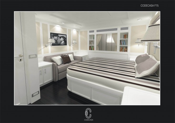 Double cabin aboard  2nd Codecasa 42 Vintage superyacht