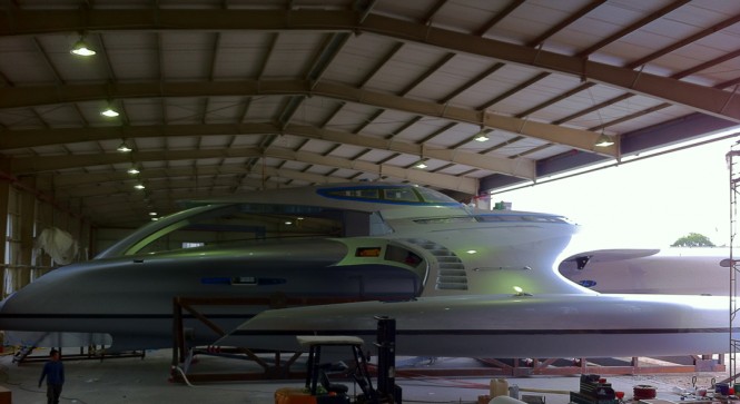 Luxury trimaran yacht Adastra - ready for her sea trials