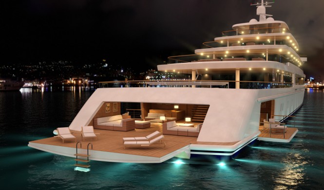 Nauta luxury yacht PROJECT LIGHT by night