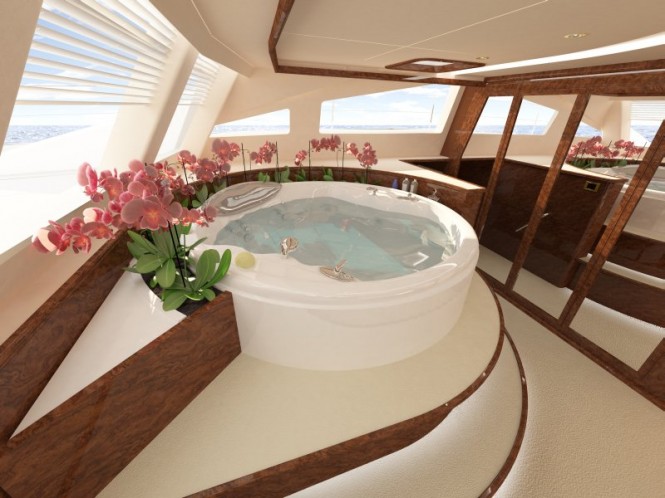 Sailing Yacht Sunreef 82 spa pool in owner suite